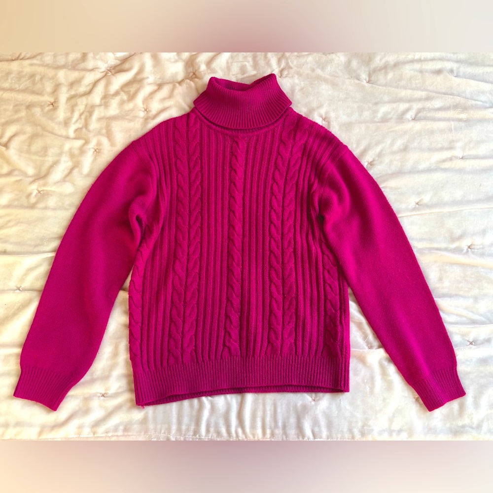 Pink Turtleneck Sweater in Soft Texture